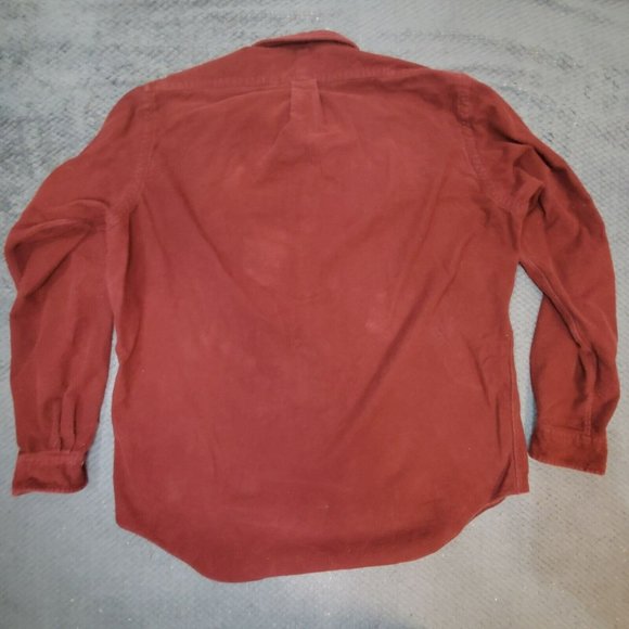 Ralph Lauren Button-Down Maroon Shirt Adult Large Green Pony Casual Mens - Picture 2 of 12